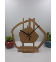 Gowpenart Gravel / Çakıl Taşı Metal Siyah Masa Saati - Ev / Ofis Saati - Hediye Saat (Gold)