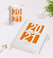 BK Gift Kişiye Özel 2024 Mutlu Yıllar Siyah Defter Kalem ve Kupa Seti-7 (Model 2)