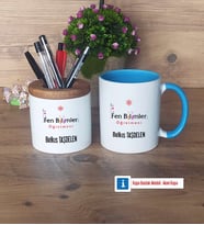 Fen Bilimleri Öğretmeni Kalemlik, Kupa Bardak T Kişiye Özel Hediye (Model 7)