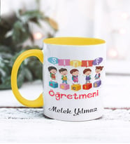 Sınıf Öğretmeni Tasarımlı Kişiye Özel Kupa Bardak (Sarı)