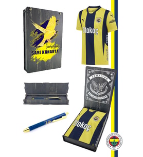 Fenerbahçe Orijinal 2024 Yeni Sezon Forma + Bileklik + Kalem Set Ahşap Kutulu (Sarı)
