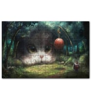 Cakapuzzle Koyu Orman ve Sevimli Dev Kedicik Puzzle Yapboz MDF (Ahşap) (1000 Parça)