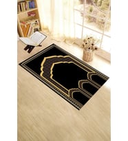 EVDEYA Dijital Baskılı Minber Motifli Yıkanabilir Motifli 70x130 Namazlık Seccade, Seccade-2-kahve, (Siyah)