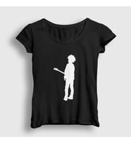 Presmono Kadın Beyaz Guitar Robert Smith The Cure T-Shirt 452981tt (Siyah)