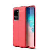 Samsung Galaxy S20 Ultra Kılıf Deri Tarzı Niss Silikon Case (Kırmızı)