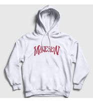 Presmono Unisex Beyaz Round Logo Band Maneskin Kapüşonlu Sweatshirt 362409tt (Beyaz)
