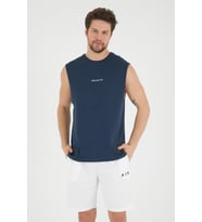 Süperlife Erkek Bisiklet Yaka Regular Fit Brooklyn Baskılı  Tişört SPR22TS122 (Lacivert)