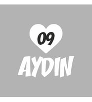 Kalpli 09 Aydın Araba Sticker siyah 20x15 CM (Beyaz)