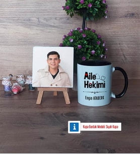 Aile Hekimi Fotoğraflı Dekoratif Taş, Kupa Bardak Beyaz Hediye (Model 11)