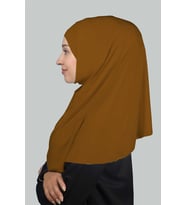 İkili Set Pratik Eşarp Hazır Türban ve Hijab Tesettür Bonesi (Taba)