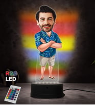 Doğum Günü Hediyesi,Sevgiliye Hediye, Kişiye Özel Fotoğraflı Yakışıklı Erkek Karikatür 3D Led Lamba (RGB)