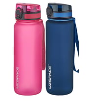 Uzspace 2'li Tritan Matara Seti 800 ml 14 Farklı Renk Seçeneği FiftyFifty (Pembe-Lacivert)