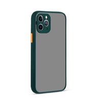 Apple iPhone 11 Pro Kılıf Zore Hux Düğme ve Kapak Zıt Renk Kılıf (Koyu Yeşil)