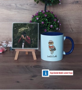 Baykuş Fotoğraflı Dekoratif Taş, Kupa Bardak Beyaz Hediye (Model 3)