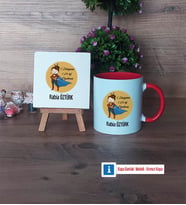 Öğretmenler Günü Hediyesi Dekoratif Taş, Kupa Bardak Kırmızı Hediye (Model 1)