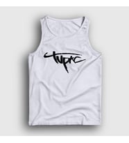 Presmono Unisex Sarı Logo Tupac Shakur Atlet 46113tt (Beyaz)