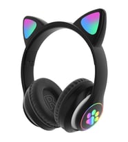 ALLY 23M Kedi Kulak Kulaküstü Bluetooth 5.0 Kablosuz Kulaklik Led Isikli (Siyah)