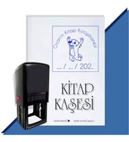 Kişiye Özel Sevimli Köpek 14 Tarihli Otomatik Kitap Kaşesi (Mavi)