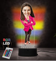 Doğum Günü Hediyesi,Sevgiliye Hediye, Kişiye Özel Fotoğraflı İş KadınıKarikatür 3D Led Lamba (RGB)