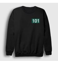 Presmono Unisex Beyaz Jang Deok Su 101 Squid Game Sweatshirt 260701tt (Siyah)
