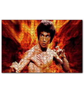 Cakapuzzle Bruce Lee Kungfu Alevler Arasında  Puzzle Yapboz MDF (Ahşap) (255 Parça)