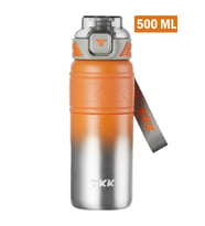 TKK 500 ML Çelik Termos Çift Kullanım Pipetli/Rahat İçim -12/24 Sıcak-Soğuk- Yalıtım -2022500ML (Turuncu)