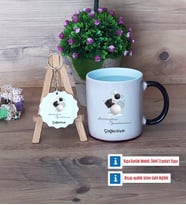 Geometri Öğretmeni Kupa Bardak Kırmızı ve Ahşap Anahtarlık Hediye (Model 8)