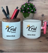 Kral Babam Hediye Sepeti Kupa Bardak T Kulplu, Kalemlik Hediyeleri Babaya Hediye Babalar Günü Hediyesi (Model 4)