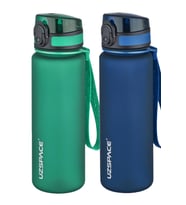 Uzspace 2'li Tritan Matara Seti 500 ml 14 Farklı Renk Seçeneği FiftyFifty (Lacivert-Neon Yesıl) (Lacivert - Neon Yeşil)