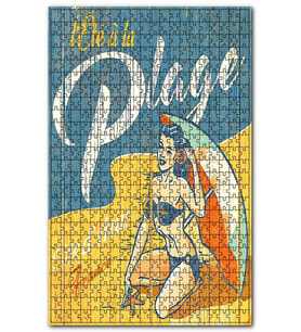 Cakapuzzle Pilajda Güneşlenen Bikinili Kadın Görseli Puzzle Yapboz MDF (Ahşap) (255 Parça)