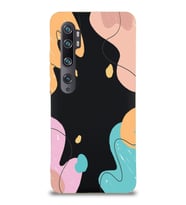 PrintiFy Xiaomi Mi Note 10 Pro Uyumlu Lansman Kılıf Karışık Renkler Tasarımlı İçi Kadife Kapak (Siyah)