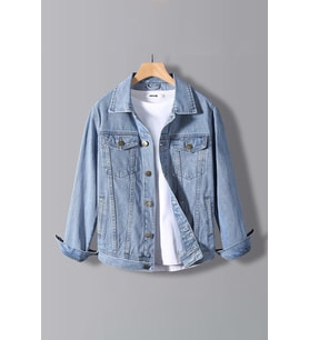 Açık Mavi Erkek Slim Fit Denim Kot Ceket (Açık Mavi)