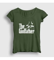 Presmono Kadın Sarı Logo Film Baba The Godfather T-Shirt 251840tt (Haki)
