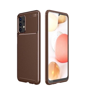 Galaxy A32 4G Kılıf Zore Negro Karbon Tasarım Silikon Kılıf (Kahverengi)