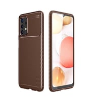 Galaxy A32 4G Kılıf Zore Negro Karbon Tasarım Silikon Kılıf (Kahverengi)
