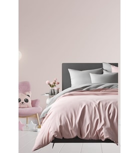 Velvet Dreams Lastikli Çarşaflı Nevresim Takımı Tek Kişilik ( 1 Adet Yastık Kılıflı) (Gri - Açık Pembe)