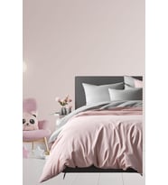 Velvet Dreams Lastikli Çarşaflı Nevresim Takımı Tek Kişilik ( 1 Adet Yastık Kılıflı) (Gri - Açık Pembe)
