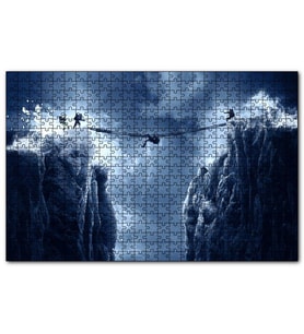 Cakapuzzle  Everest Ölümcül Köprü  Dağcılar  Puzzle Yapboz MDF (Ahşap) (500 Parça)