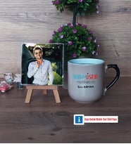 Komiser Yardımcısı Fotoğraflı Dekoratif Taş, Kupa Bardak Beyaz Hediye (Model 10)
