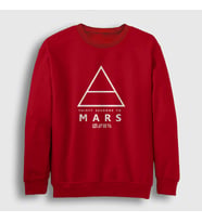Presmono Unisex Beyaz Logo 30 Seconds To Mars Sweatshirt 172092tt (Kırmızı)