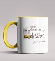 Kişiye Özel Kimya Öğretmeni Temalı Siyah Renk Kupa Bardak 5 (Sarı)