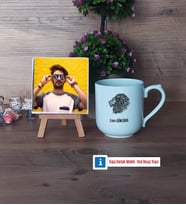 Aslan Fotoğraflı Dekoratif Taş, Kupa Bardak Beyaz Hediye (Model 5)