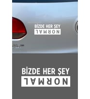 20 X 8 Cm Bizde Her Şey Normal Oto Cam Sticker Araba Sticker (Beyaz)