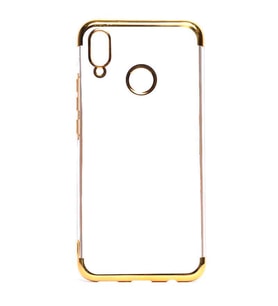 Huawei P Smart Plus Kılıf Zore Dört Köşeli Lazer Silikon Kılıf (Gold)