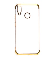 Huawei P Smart Plus Kılıf Zore Dört Köşeli Lazer Silikon Kılıf (Gold)