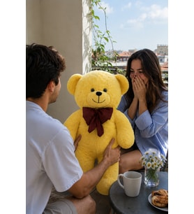 100 Cm Papyonlu Büyük Ayıcık (%100 Yerli) (Sarı)