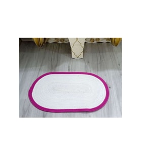 Amazon Ev Jüt Kapı Önü Paspası 50x80 (SEÇENEKLİ) (Fuşya-Beyaz)