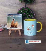 Anneye Doğum Günü Hediyesi Fotoğraflı Dekoratif Taş, Kupa Bardak Beyaz Hediye (Model 7)