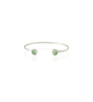 Kadir Jewellery 925 Ayar Gümüş Kaplama El İşçiliği Zirkon Taşlı Kadın Charm Bileklik (Açık Yeşil)