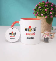 Endüstri Mühendisi Kupa Bardak ve Anahtarlık (Turuncu)